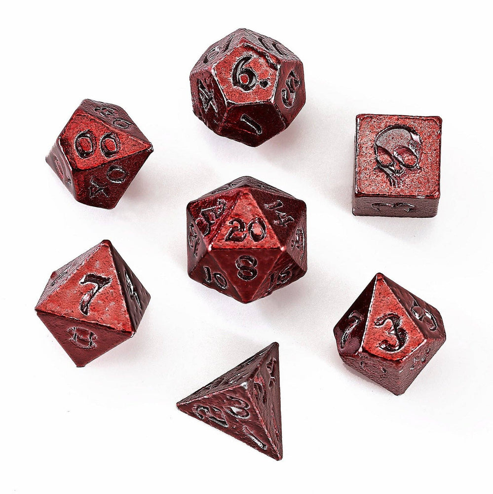 Mini Metal RPG Dice Set - Unseelie Bottle (Red)