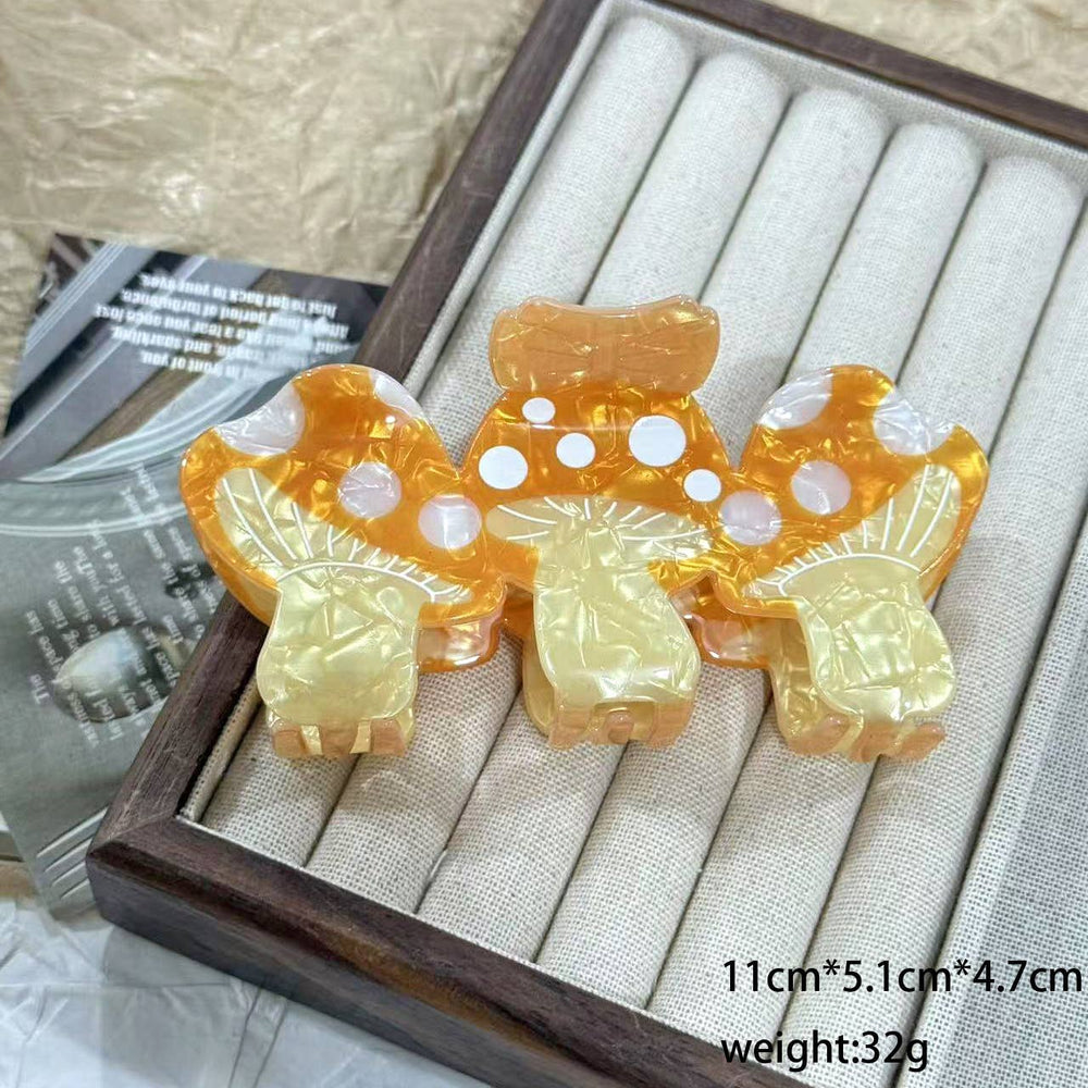 Hair Clip - Colorful Triple Mushroom