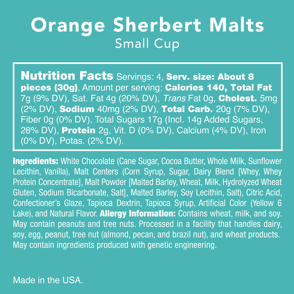 Gourmet Candy - Orange Sherbet Malts