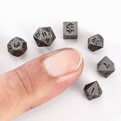 Mini Metal RPG Dice Set  - Unseelie Bottle (Ancient Silver)