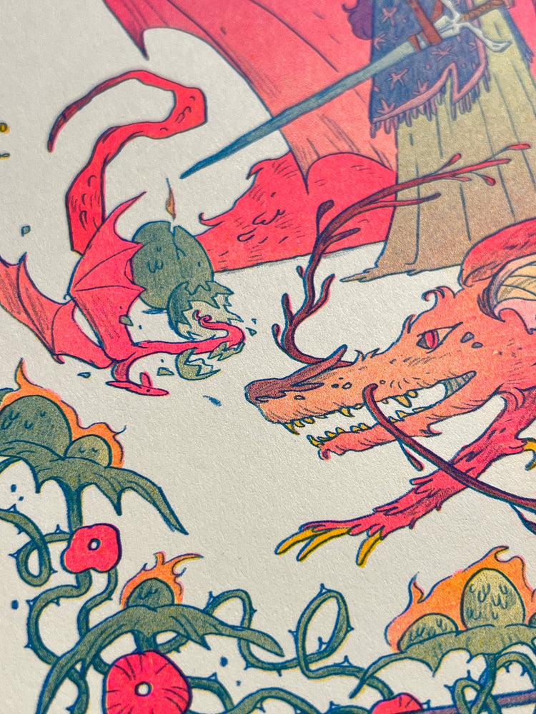 Riso Print - Dragon Witch