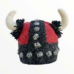 Viking Helmet Knit Hat - Dark Charcoal