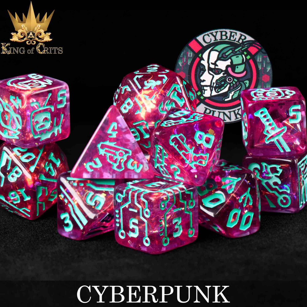 King of Crits Dice Set - Cyberpunk (11-Piece)