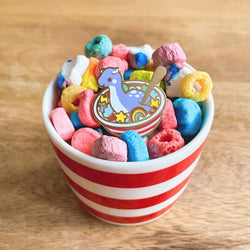 Enamel Pin - Monster Cereal Bowl - Blue Charm