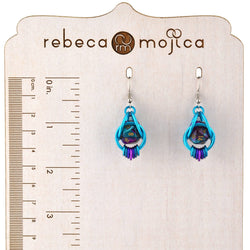 Chainmaille D20 Earrings - Purple & Turquoise
