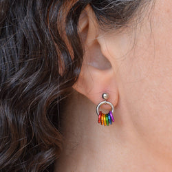 Pridemaille Tiny Hoop Earring - LGBTQ Rainbow
