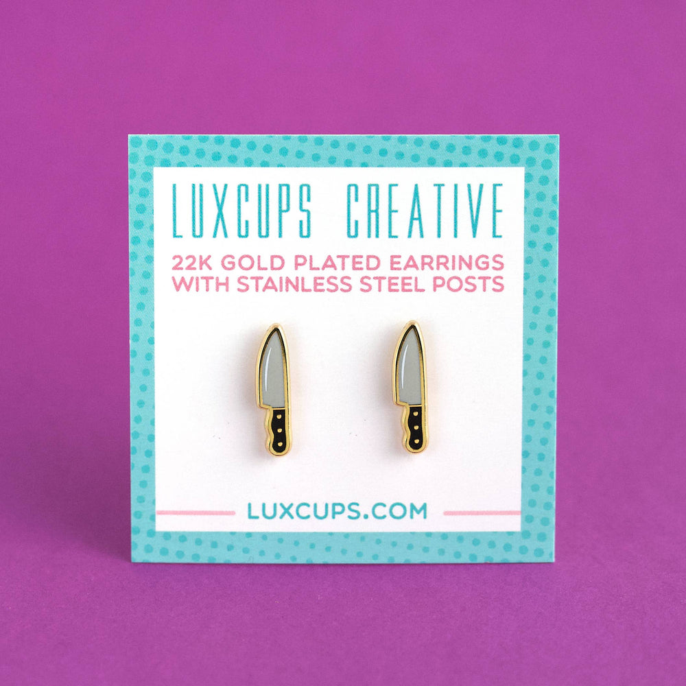 Enamel Earrings - Knife