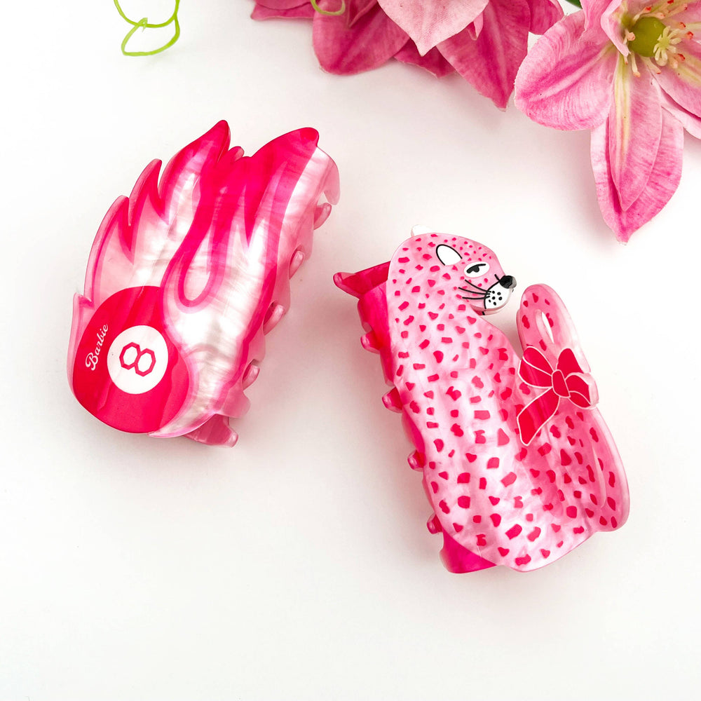 Hair Clip - Pink Leopard Bow