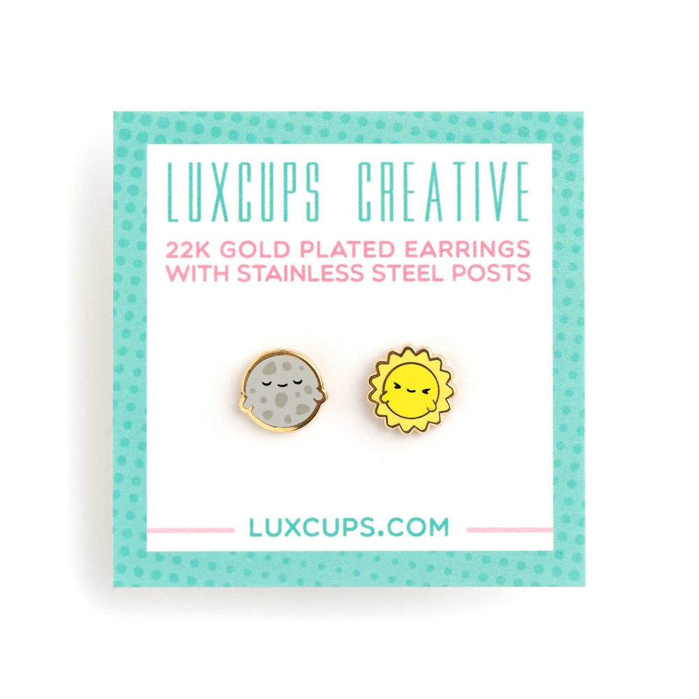 Enamel Earrings - Luna & Sol
