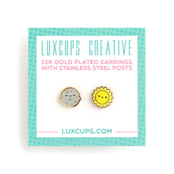 Enamel Earrings - Luna & Sol