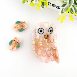 Hair Clip - Gray Owl