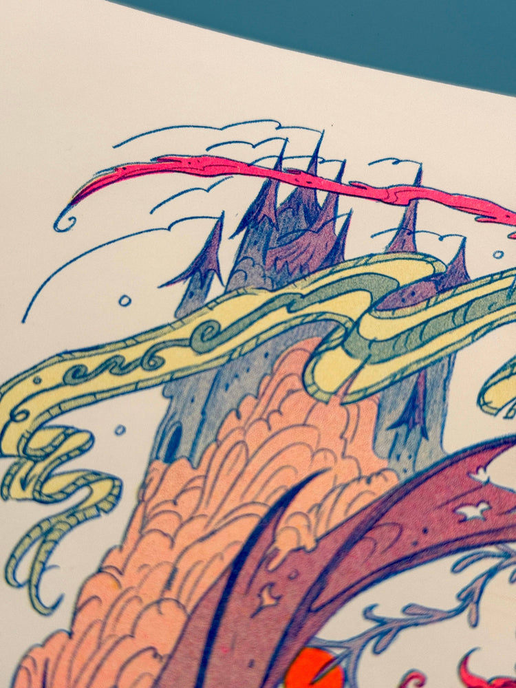 Riso Print - Dragon Warrior