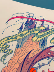 Riso Print - Dragon Warrior