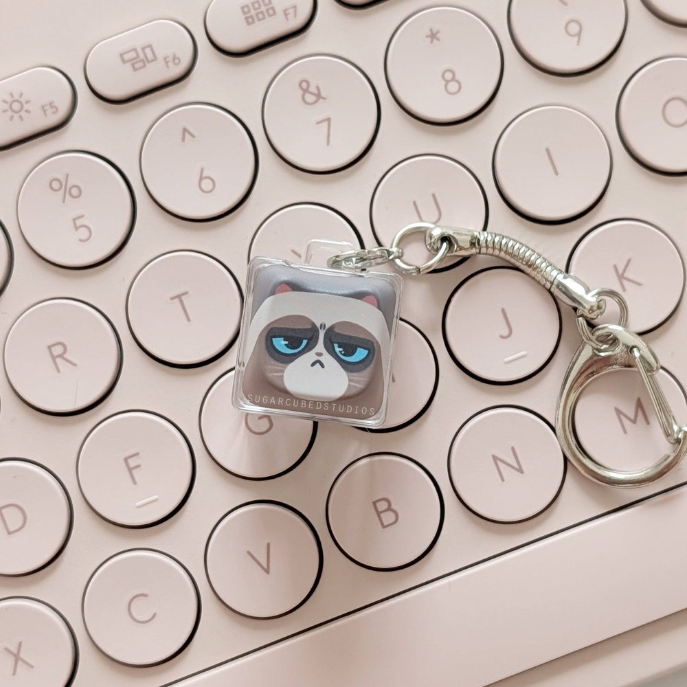 Fidget Keycap Keychain - Grumpy Cat