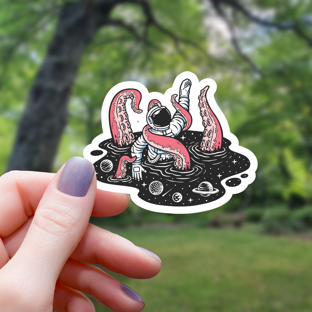 Vinyl Sticker - Space Kraken Eating Astronaut