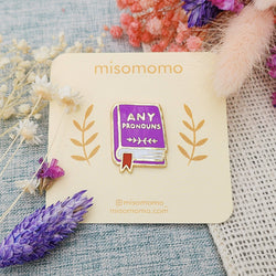 Enamel Pin - Pronoun Book (Any Pronouns)