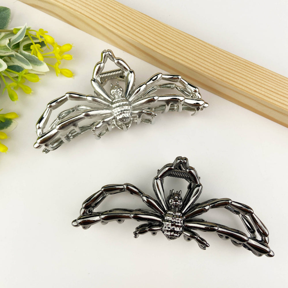 Metal Hair Clip - Black Spider