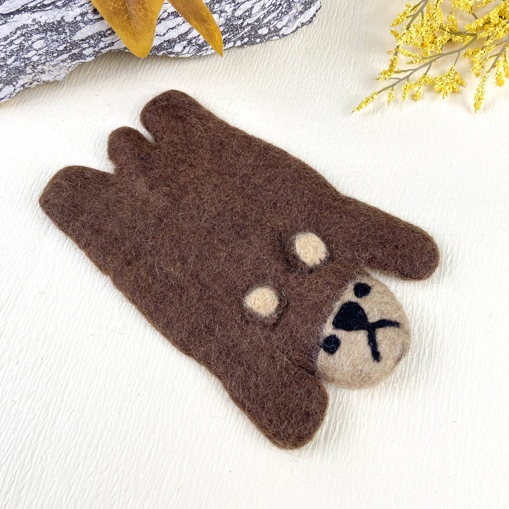 Animal Rug Coaster - Brown Bear