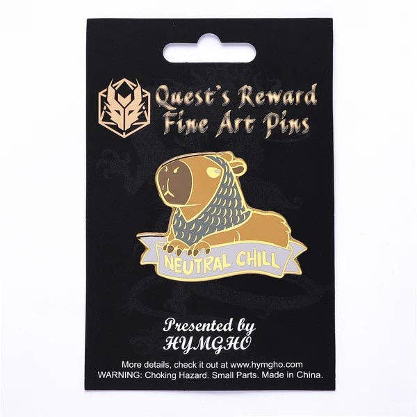 Enamel Pin - Neutral Chill Capybara