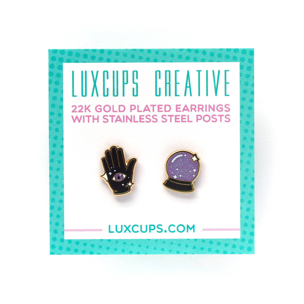 Enamel Earrings - Fortune Teller