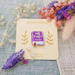 Enamel Pin - Pronoun Book  (He/They)