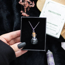 Potion Bottle Necklace - Obsidian
