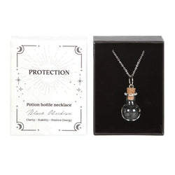 Potion Bottle Necklace - Obsidian