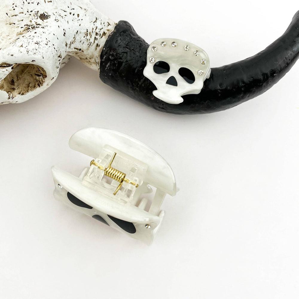 Hair Clip - Rhinestone Skull