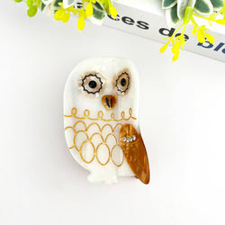 Hair Clip - Gray Owl