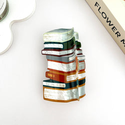 Hair Clip - Books Stacked