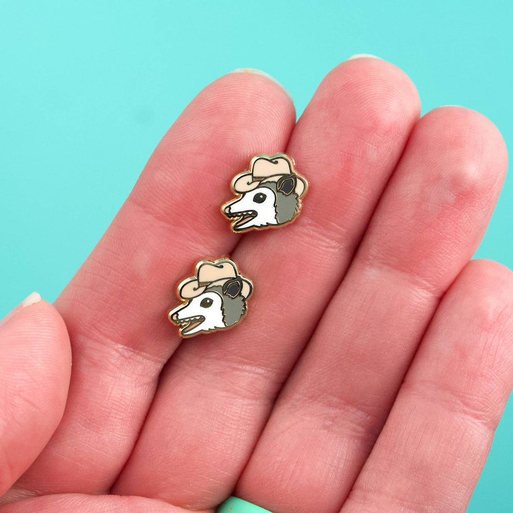 Enamel Earrings - Possum