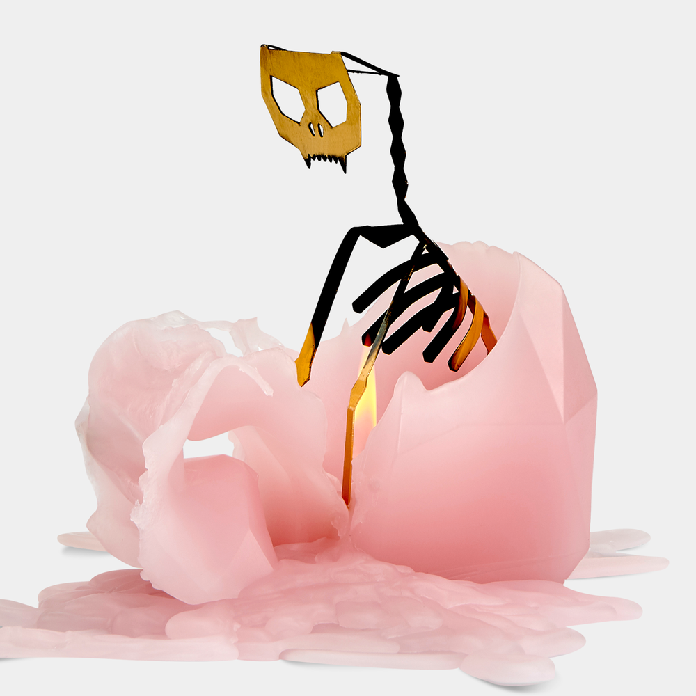 PyroPet Candle - Kisa Cat Skeleton (Light Pink)