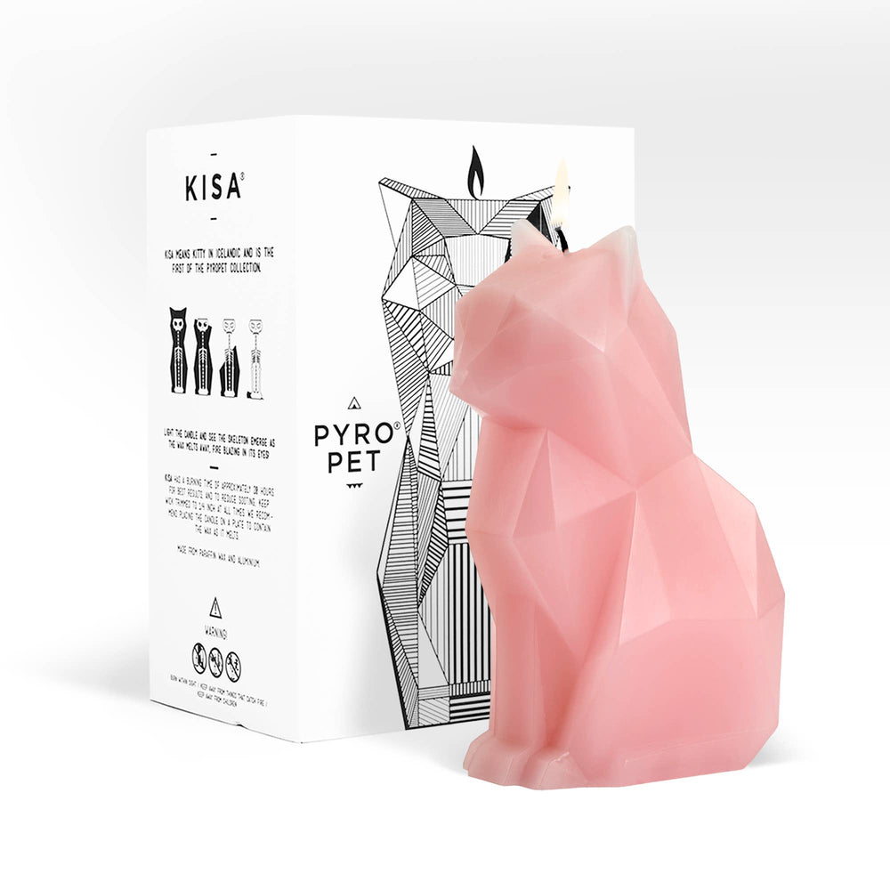 PyroPet Candle - Kisa Cat Skeleton (Light Pink)