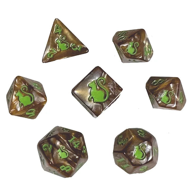 Kitty-Clacks Dice Set - Hazel