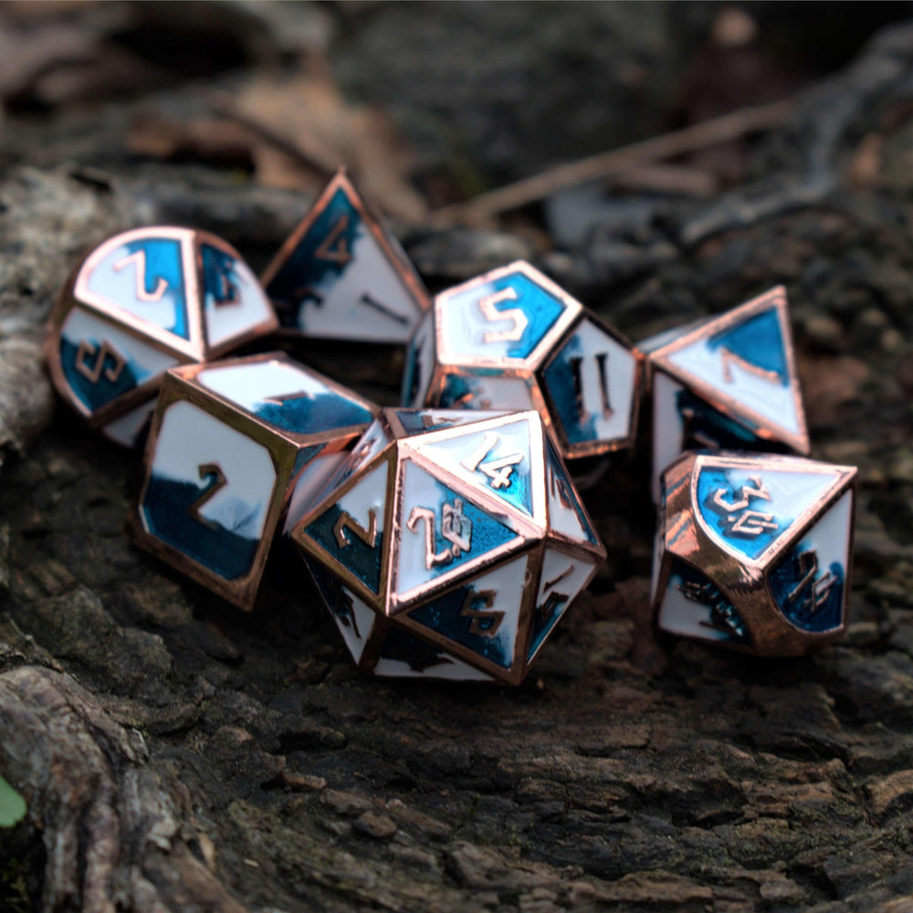 RPG Metal Dice Set - Elder Runes Cloudy Skies