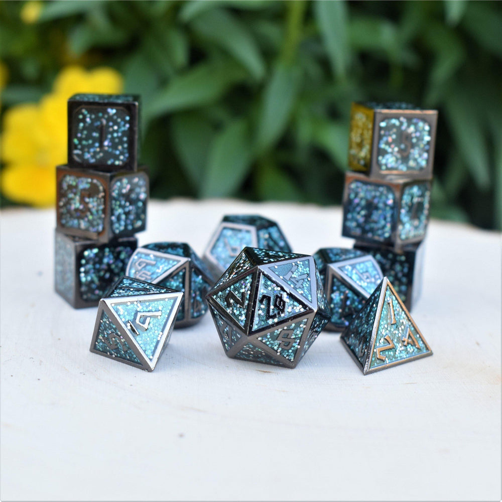 RPG Metal Dice Set - Elder Runes Midnight Dance