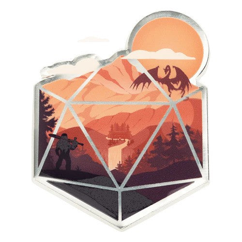 The d20 Hero Enamel Pin