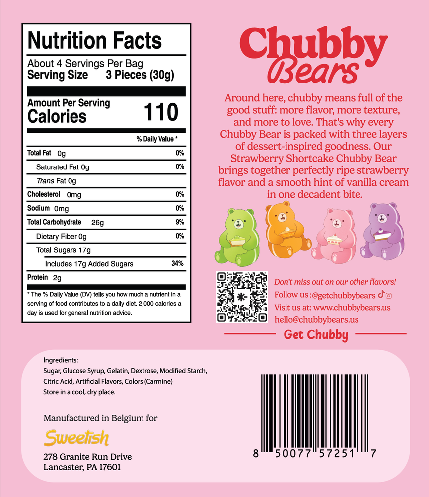 Chubby Bears - Strawberry Shortcake Gummy Bears