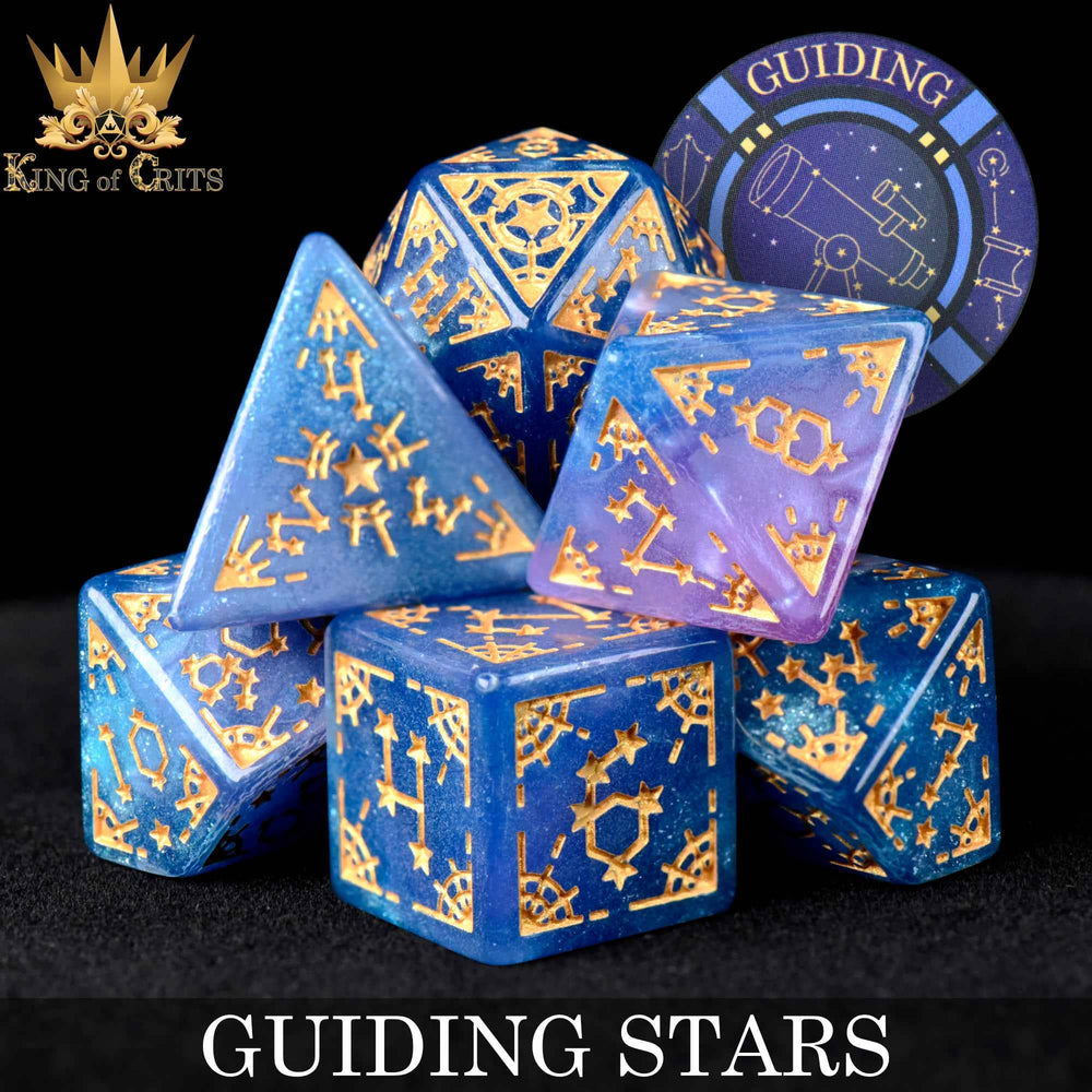 King of Crits Dice Set - Guiding Stars (7-Piece)