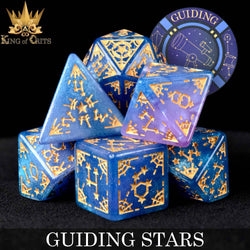 King of Crits Dice Set - Guiding Stars (7-Piece)