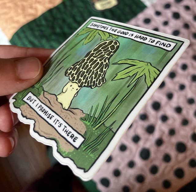 Vinyl Sticker - Morel Mushroom Man