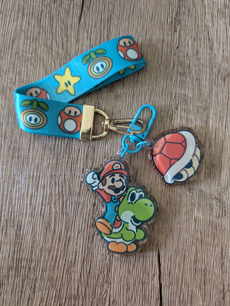 Wristlet Lanyard & Keychain Charms - Super Mario