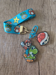 Wristlet Lanyard & Keychain Charms - Super Mario
