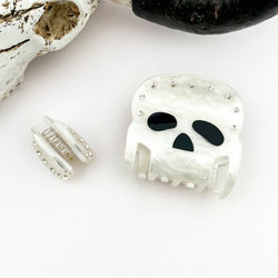 Hair Clip - Rhinestone Skull