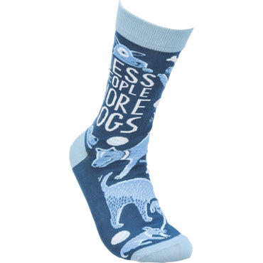 Crew Socks - Less People More Dogs