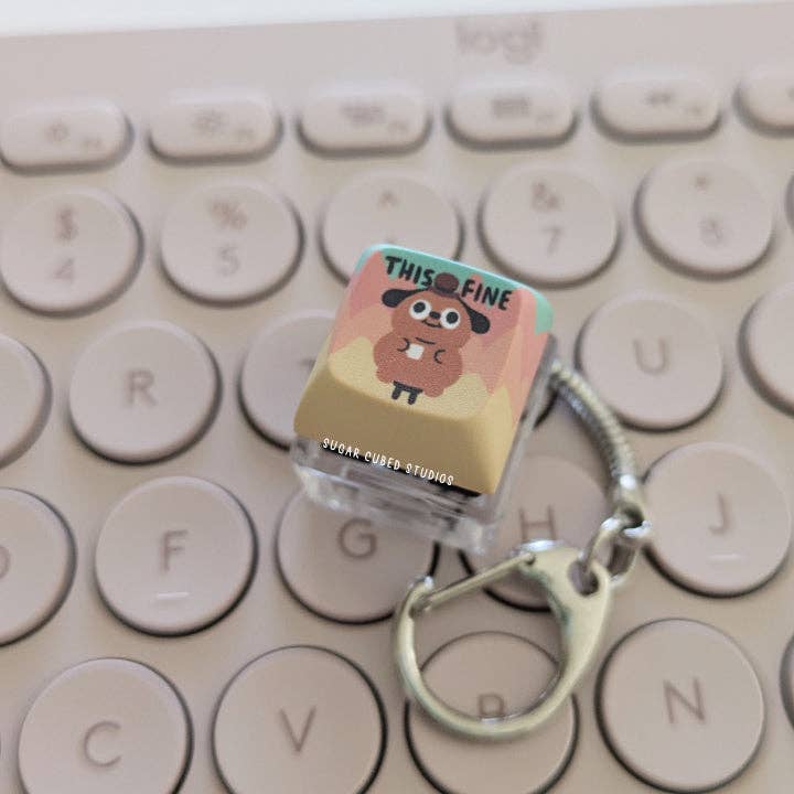 Fidget Keycap Keychain - This is Fine