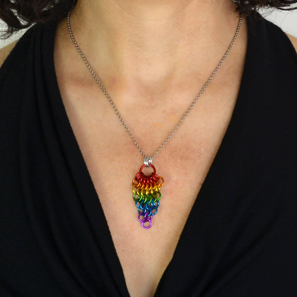 Pridemaille Cluster Pendant - LGBTQ Rainbow