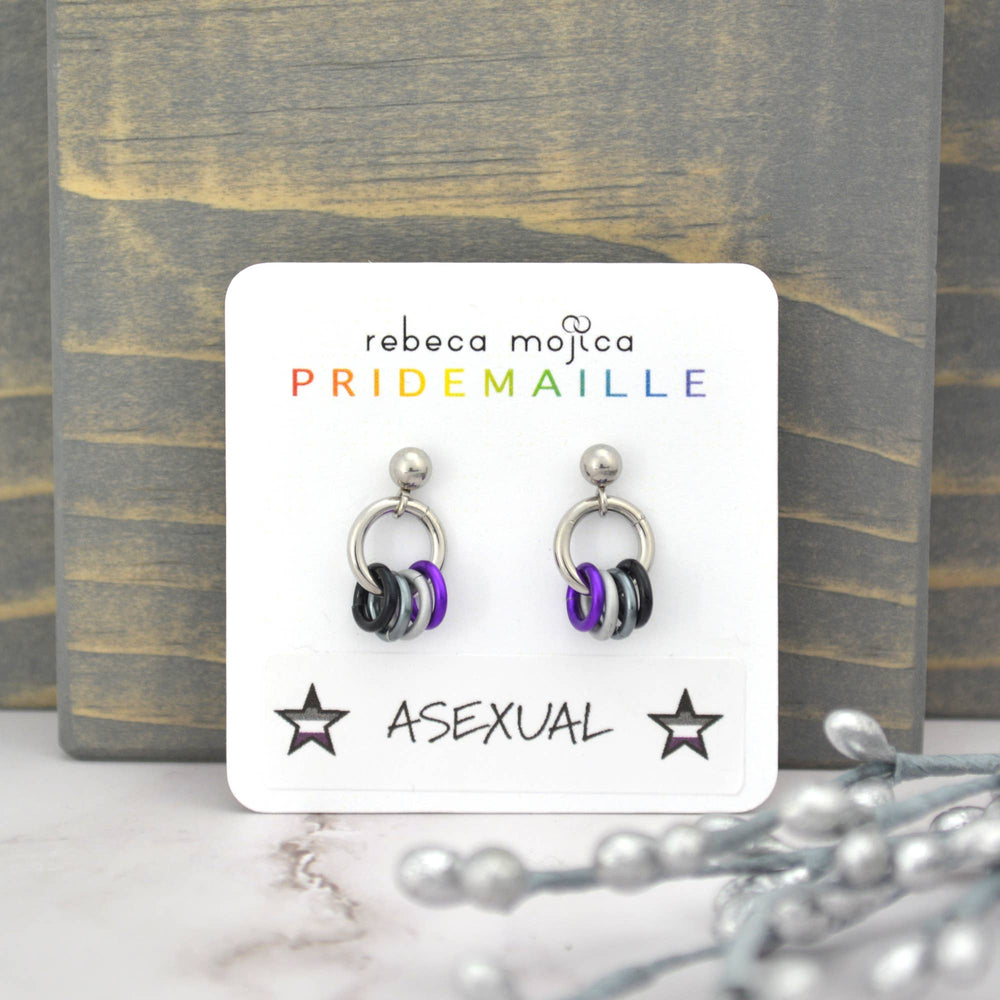 Pridemaille Tiny Hoop Earring - Asexual