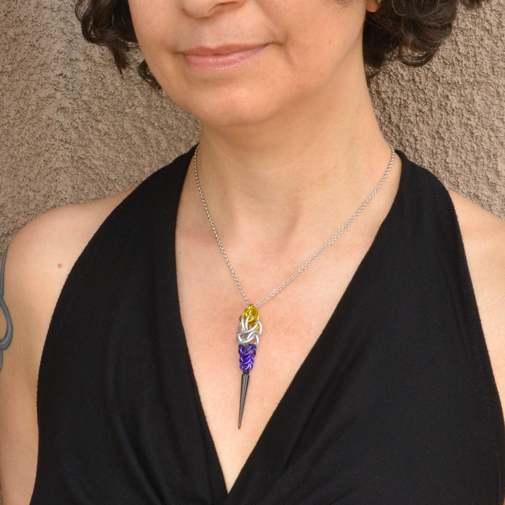 Pridemaille Spike Pendant - Nonbinary