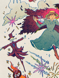 Riso Print - Howl's Moving Castle